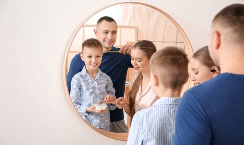 family enjoying dental care together
