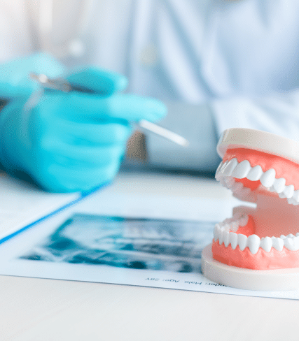 Dental Professional Explaining Process with Scan